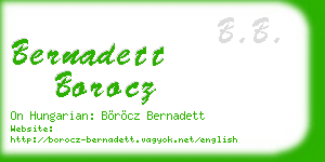 bernadett borocz business card